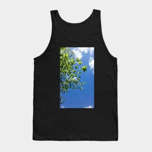 blue sky and leaves pixel art Tank Top